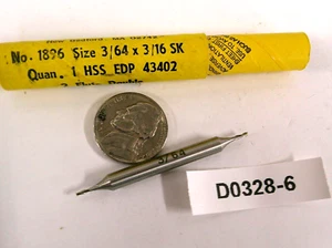 MORSE 1896 3/64 DIA X" 3/16"  SHANK  HSS 2 FLUTE END MILL  LOT OF 1 D0328-6 "F - Picture 1 of 4