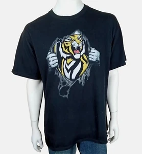 HANES mens XL tshirt black Tiger Richmond Football Club Tigers shirt - Picture 1 of 6