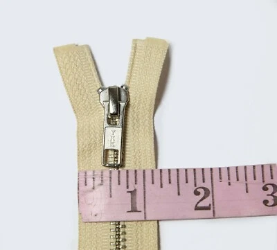 YKK  27" METAL CLOSED END ZIP Cream - Image 1 of 2