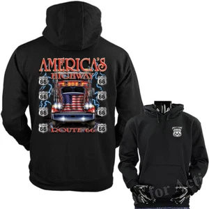 Sudadera con capucha suéter polar AMERICA’S HIGHWAY TRUCK ROUTE 66 - Imagen 1 de 8