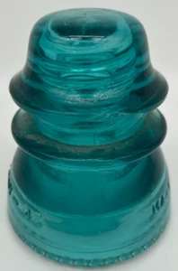 Hemingray Glass Insulator~Vintage~Blue/Green #42~One Chip~ USED - Picture 1 of 7