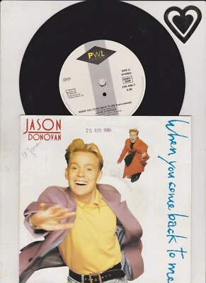7 " Single mit Promo  Info  -  Jason Donovan - When you come back to me - Bild 1 von 3