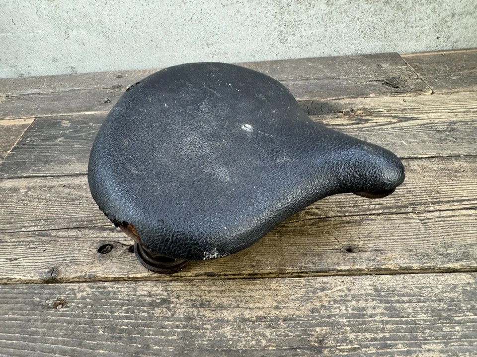 Asiento de resorte de bicicleta vintage negro antiguo EE. UU. Troxel Foto 1 de 4