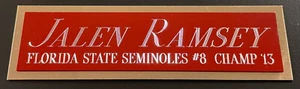JALEN RAMSEY FSU NAMEPLATE FOR AUTOGRAPHED SIGNED FOOTBALL-HELMET-JERSEY-PHOTO - Picture 1 of 8
