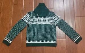 NWOT Tahari Boy Sweater Fair Isle Green Shawl Collar Size 7-8 Years (Runs Small) - Picture 1 of 9