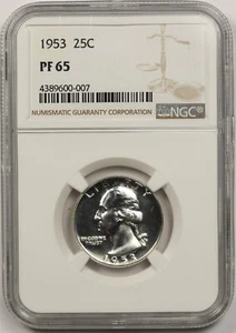 1953 25C NGC Proof PF 65 Washington Silver Quarter - Picture 1 of 4
