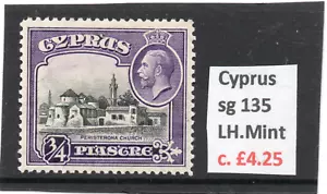 Chipre GV 1934 3/4pi. negro y violeta sg 135 LH.Como nuevo - Imagen 1 de 2