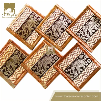 6x Brown Papyrus Mat Coasters Handmade Party Mat Drink Coasters Free Ship - Image 1 of 4