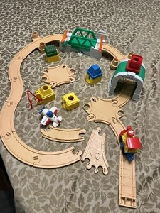 lot vtg FISHER PRICE FLIP TRACK Mountain Airport Rail & Road Train Track PARTS. - Picture 1 of 13