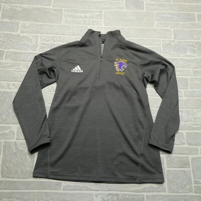 Camiseta de fútbol St. Kate's para mujer grande gris Adidas cremallera cuello falso atlético Minnesota Foto 1 de 4