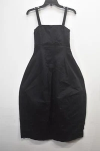 Weekday Womens 100% Cotton Black Double Strap Midi-Length Casual Dress 34 - Picture 1 of 7