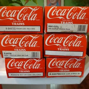 Lot of 6 K-Line "Coca-Cola" O guage X-Mass Box Cars (NEW IN BOX) - Picture 1 of 4