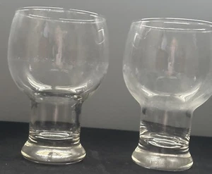 Vintage 2 Federal Glass Hollow Stem Beer Tumblers 5" Mid Century Bar Glasses - Picture 1 of 4