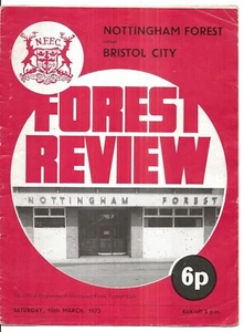 Football Programme NOTTINGHAM FOREST v BRISTOL CITY Mar 1973 - Picture 1 of 1