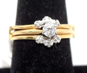 14K YELLOW GOLD DIAMOND SOLITAIRE  RING WITH DIAMOND  INSERT (BTSS1259) - Picture 1 of 4