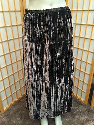 Falda larga Kate Hill informal de terciopelo marrón mezcla de seda para mujer talla S Foto 1 de 4