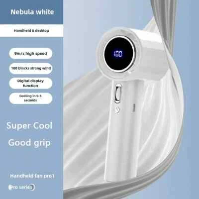 Mini Ventilador Portátil Portátil Recargable USB Turbo Hasta 100 Niveles de Velocidad  Foto 1 de 3