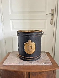 Mülleimer Schale Papier Leder Jacques Adnet Napoleon Golden Empire France Paris - Bild 1 von 7
