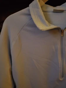 Sz L White Sierra Womens  Pullover 1/4 Zip Long Sleeve Light Blue  - Picture 1 of 4