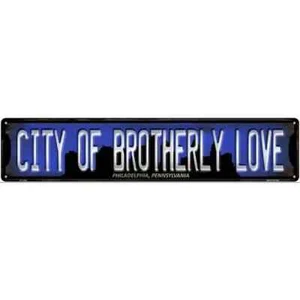 City of Brotherly Love 3"x12" metal street sign plaque Home Door Garage - Picture 1 of 1