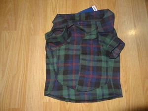 Green and Black Plaid Size Medium Dog / Pet Flannel Shirt by Old Navy *NWT* - Picture 1 of 3