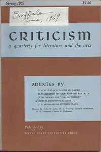 CRITICISM a quarterly for literature and the arts 1969 - Foto 1 di 1