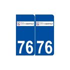 76 Le Grand-Quevilly logo autocollant plaque stickers ville - Angles : arrondis