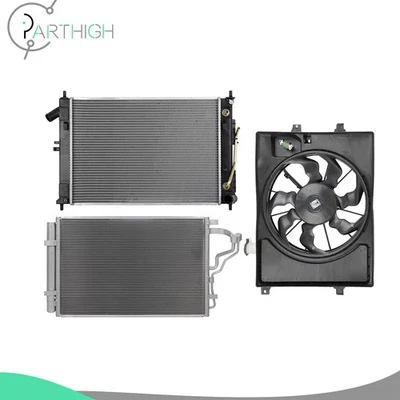 Kit de ventilador de refrigeração único e condensador de radiador para Hyundai Elantra 2014-2016 - Imagem 1 de 4