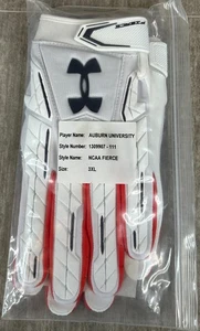 Under Armour NCAA Fierce White/Orange 3XL Football Gloves - Picture 1 of 3
