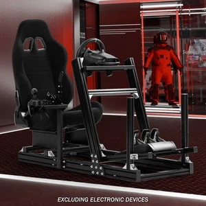 Supllueer Cockpit Da Corsa Analogico In Alluminio Con Sedile Nere Per Logitech - Picture 1 of 22