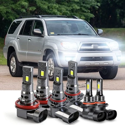 Para For Toyota 4Runner 2006 2007 2008 2009 Kit de faros LED + luces antiniebla - Image 1 of 4