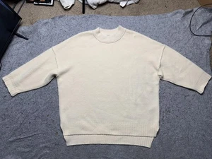 Free People Sweater Womens Small Petite Ivory Cream Mock Neck Drop Shoulder - Picture 1 of 14