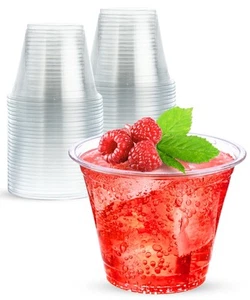 50 Pack 9 Ounce Plastic Party Cups, Disposable 9oz Plastic Wine Cups Plastic - Picture 1 of 7