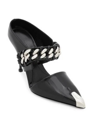 Zapatos mules ALEXANDER MCQUEEN de tacón de aguja con cadena negra para mujer 39 Foto 1 de 4