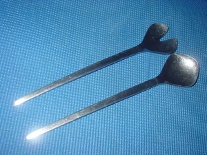 ACO NOBRE STAINLESS STEEL 11" SALAD SERVER SET 2PC MERIDIONAL MODERN MID CENTURY - Picture 1 of 5
