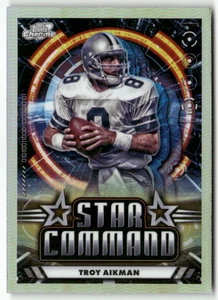 2024 Topps Chrome Cosmic NFL No. SC-6 Troy Aikman Star Command Refractor - Bild 1 von 2