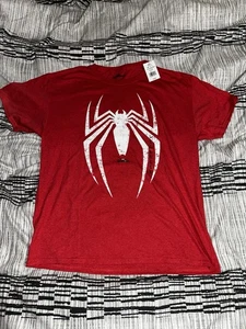 Marvel Spiderman Gamer Verse Red Short Sleeve Tee T-Shirt Size Large Adult - Picture 1 of 6