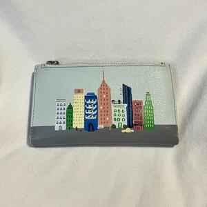 KATE SPADE Small Slim BiFold Wallet - City Sky Line - Zipper Pouch - C/Card Slots - Bild 1 von 12