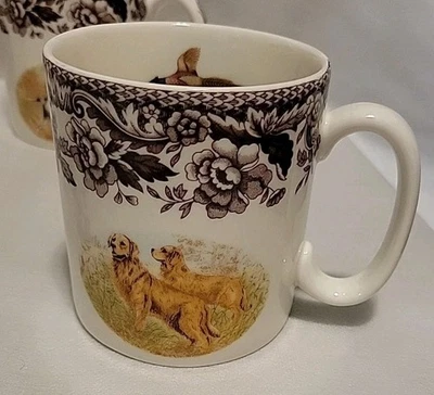Caneca GOLDEN RETRIEVER Spode Woodland cães de caça 8 oz cachorro - Imagem 1 de 4