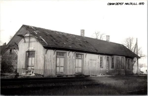 C&NW Railroad Train Station Depot Malta, IL Illinois Postcard RR Tracks - Picture 1 of 2