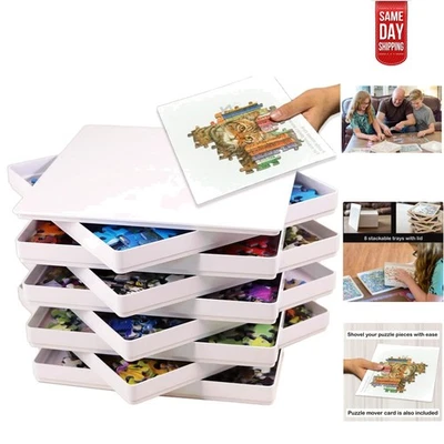 Stylish White Puzzle Sorting Trays Set – Organize and Safeguard Your Collection - image 1 of 4