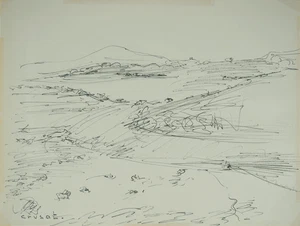 Roger CRUSAT: Landschaft - original signierte Zeichnung - Bild 1 von 5