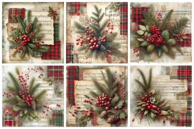 DAZZLING ACE DESIGNS A BERRY CHRISTMAS Cardmaking Card Toppers Scrapbook Tags Paper Craft