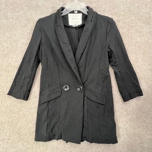 Cartonnier Black Blazer Jacket Womens Medium 3/4 Sleeve Career Casual - Picture 1 of 8
