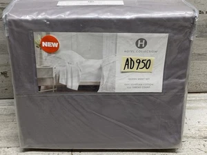 Hotel Collection 525 TC Cotton Queen Sheet Set Grey New - Picture 1 of 4