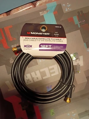 Monster RG6 Cable/Satellite Tv Cable 12Ft  - Image 1 of 2