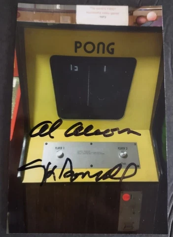 NOLAN BUSHNELL ALLAN ALCORN PONG VINTAGE VIDEO GAME CREATORS SIGNED 4X6 PHOTO Cover