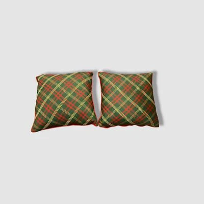 Paquete de 2 almohadas decorativas a cuadros verdes para vacaciones Jla Home 20 ̈ x 20 ̈ verde Foto 1 de 3