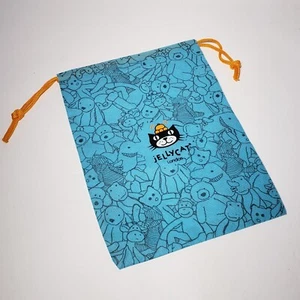 Jellycat London Turquoise Blue Drawstring Gift Dust Bag 7x10" Orange Drawstring - Picture 1 of 8