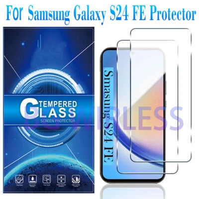 2Pack For Samsung Galaxy S24 FE 9h Clear HD Tempered Glass Screen Protector